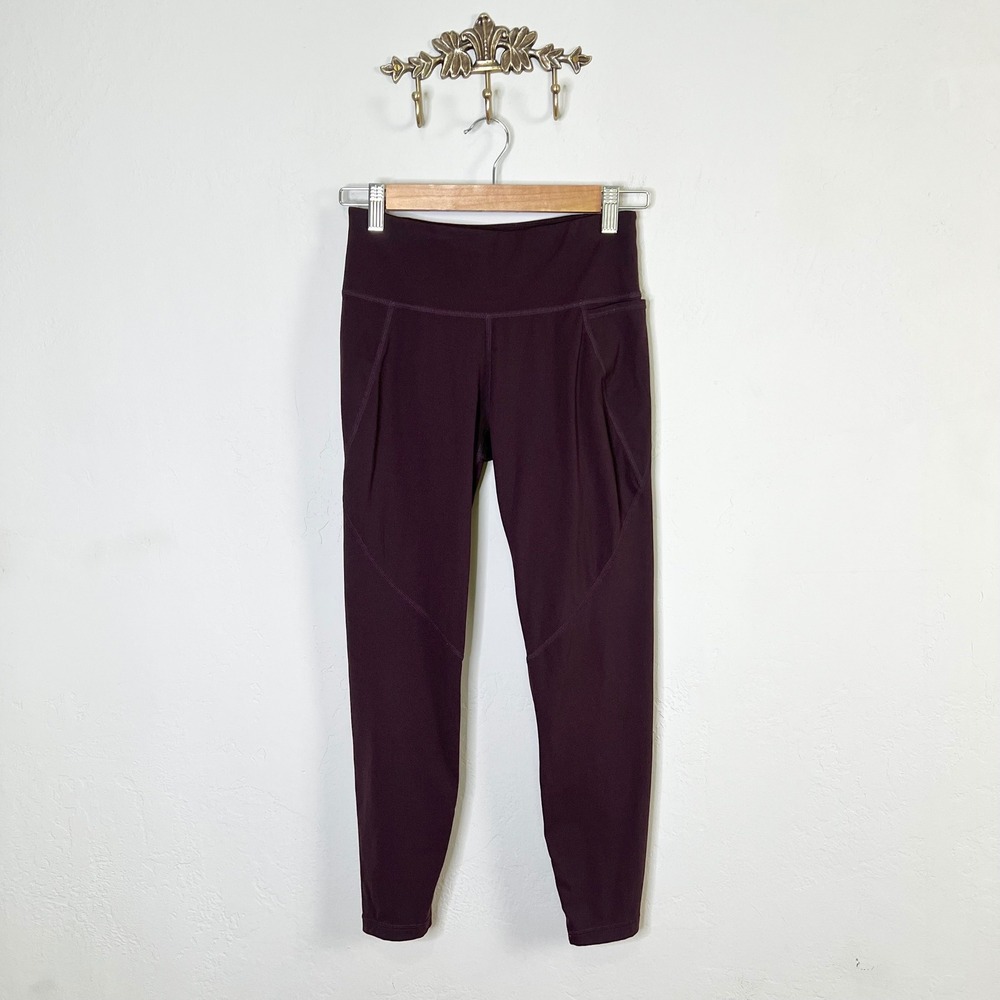 Sweaty Betty‎ Leggings Power Workout Womens Size XS Maroon 7/8 Length High Rise
